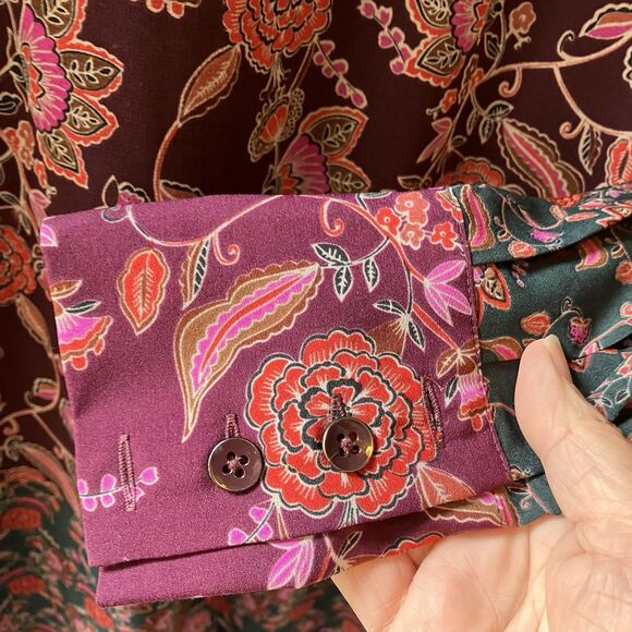 Cabi Festive Retro Flower Maxi Dress Size S Boho Style # 3675 Prairie Cottage - Picture 6 of 13